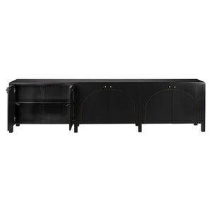 Weston Sideboard, Hand Rubbed Black with Light Brown Trim-Blue Hand Home