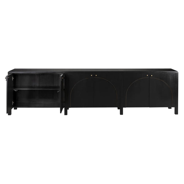 Weston Sideboard, Hand Rubbed Black with Light Brown Trim-Blue Hand Home