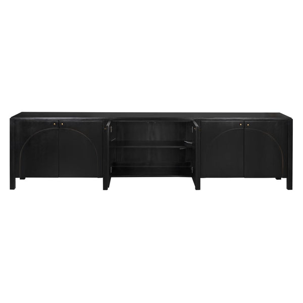 Weston Sideboard, Hand Rubbed Black with Light Brown Trim-Blue Hand Home