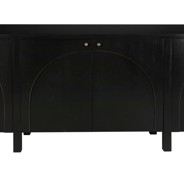 Weston Sideboard, Hand Rubbed Black with Light Brown Trim-Blue Hand Home