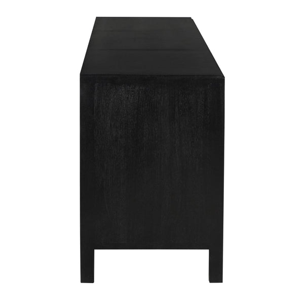 Weston Sideboard, Hand Rubbed Black with Light Brown Trim-Blue Hand Home