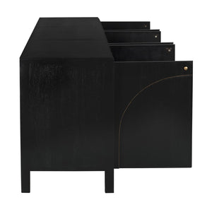 Weston Sideboard, Hand Rubbed Black with Light Brown Trim-Blue Hand Home