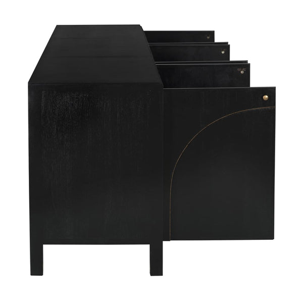 Weston Sideboard, Hand Rubbed Black with Light Brown Trim-Blue Hand Home