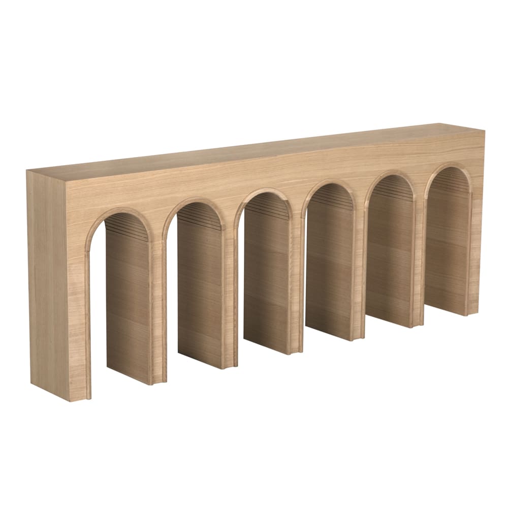 Enzo Console, Extra Large, White Oak-Blue Hand Home