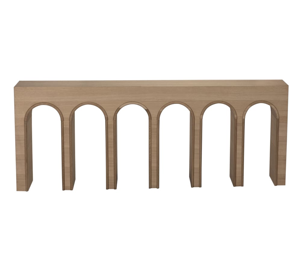 Enzo Console, Extra Large, White Oak-Blue Hand Home