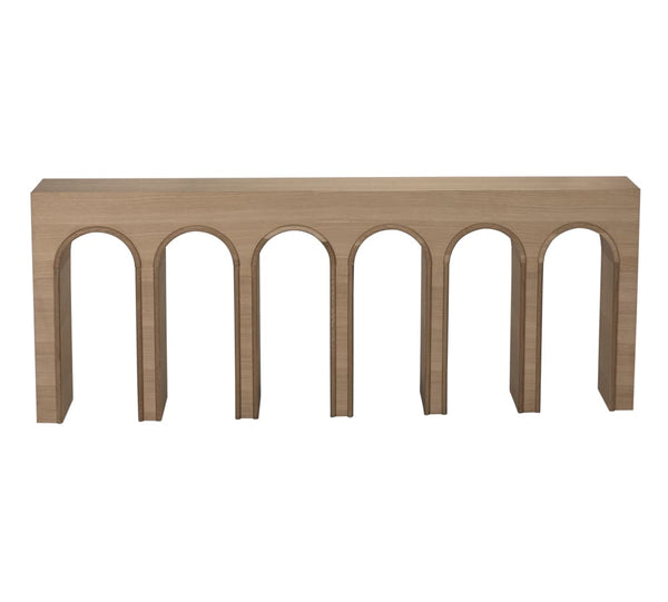 Enzo Console, Extra Large, White Oak-Blue Hand Home