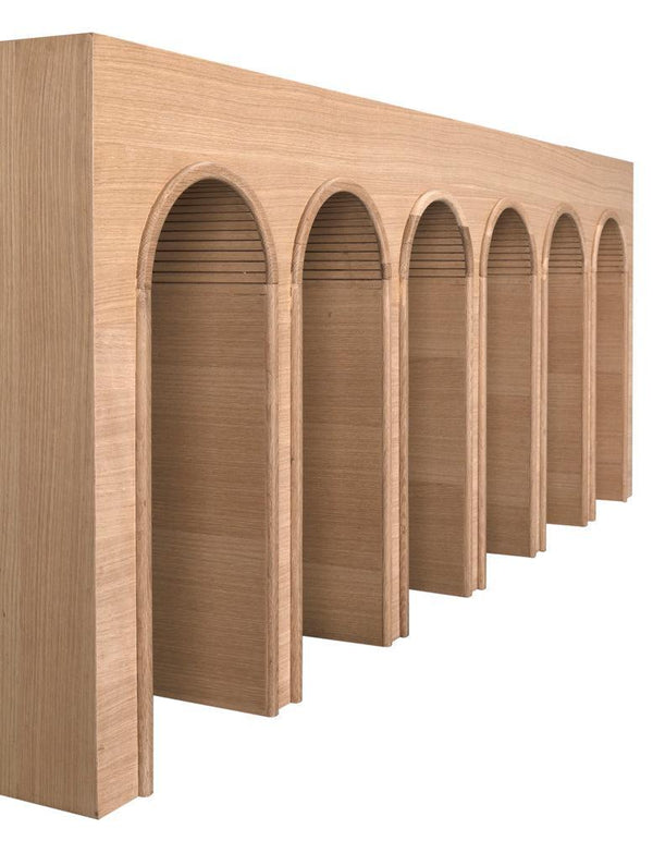 Enzo Console, Extra Large, White Oak-Blue Hand Home