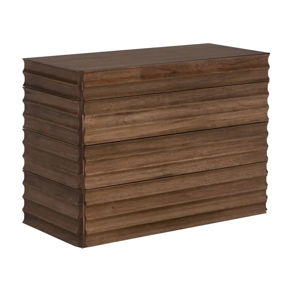 Pacelli Console in Dark Walnut with Four Storage Drawers-Noir Furniture-Blue Hand Home