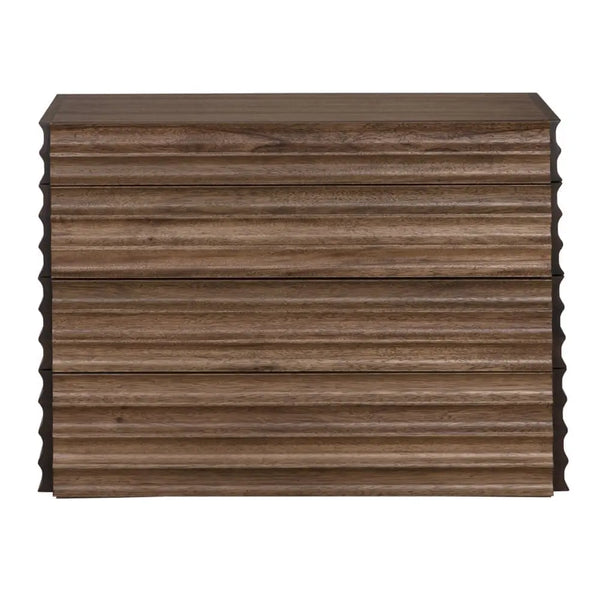 Pacelli Console in Dark Walnut with Four Storage Drawers-Noir Furniture-Blue Hand Home