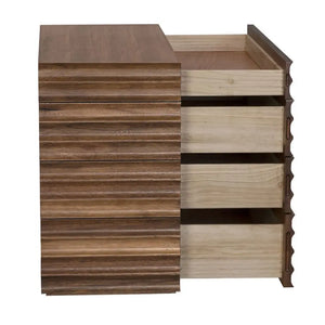Pacelli Console in Dark Walnut with Four Storage Drawers-Noir Furniture-Blue Hand Home