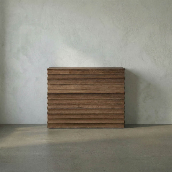 Pacelli Console in Dark Walnut with Four Storage Drawers-Noir Furniture-Blue Hand Home