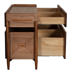 Savino Sideboard, Dark Walnut-Blue Hand Home