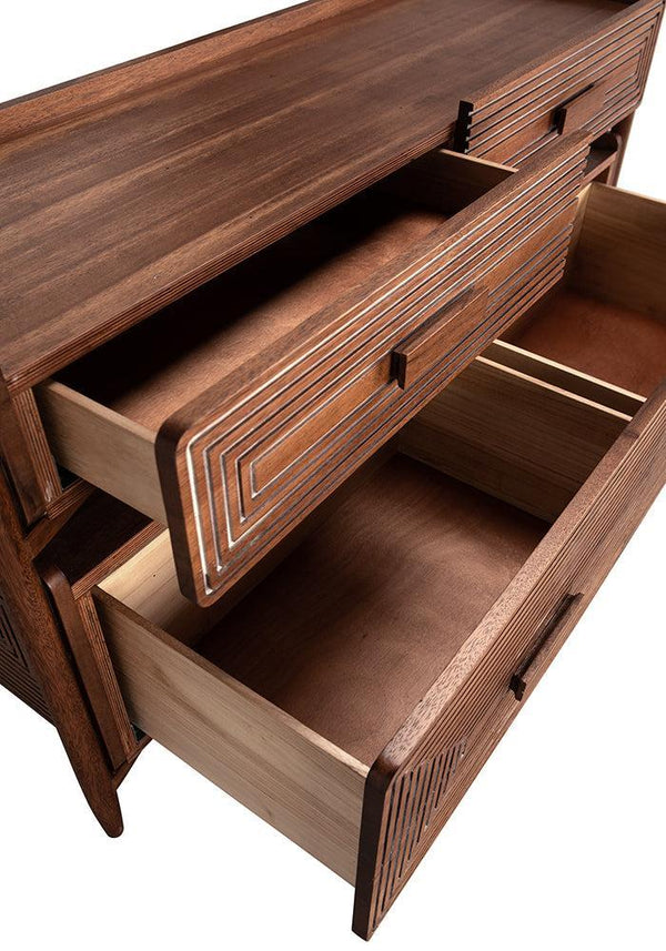 Savino Sideboard, Dark Walnut-Blue Hand Home