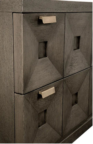 Musashi 2 Drawer, Large, Greige Walnut-Noir Furniture-Blue Hand Home