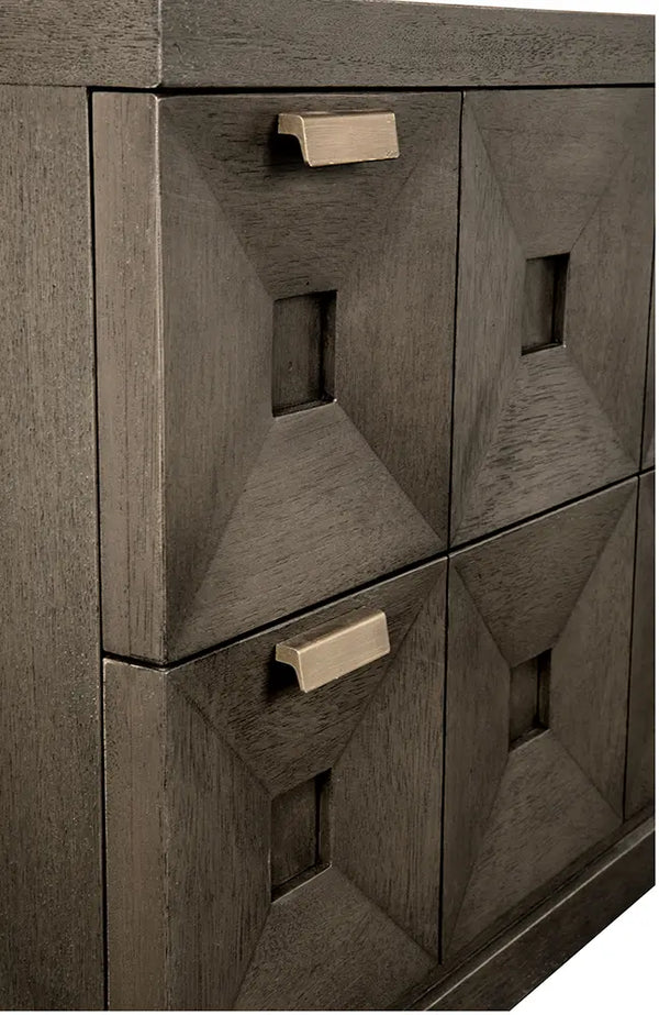 Musashi 2 Drawer, Large, Greige Walnut-Noir Furniture-Blue Hand Home