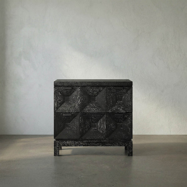 Musashi 2 Drawer, Small, Black Walnut-Noir Furniture-Blue Hand Home