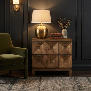Musashi 2 Drawer, Small, Dark Walnut-Noir Furniture-Blue Hand Home