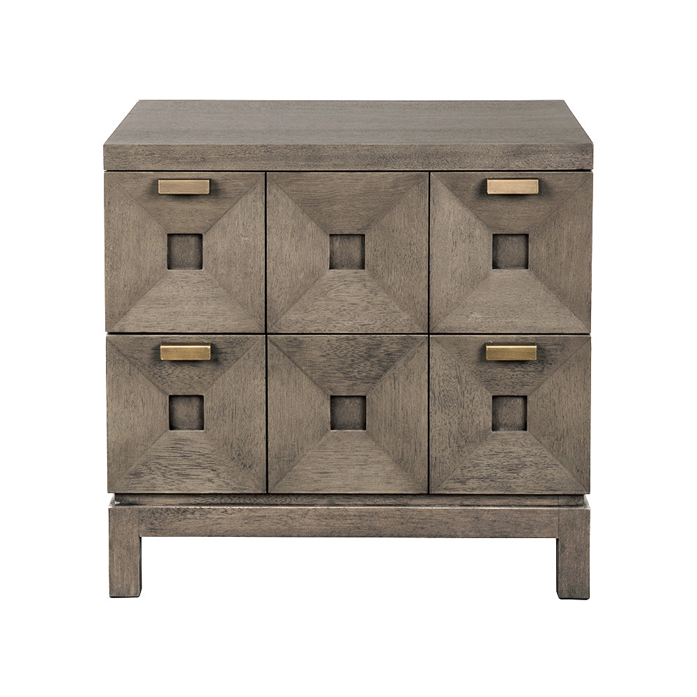 Musashi 2 Drawer, Small, Greige Walnut-Noir Furniture-Blue Hand Home