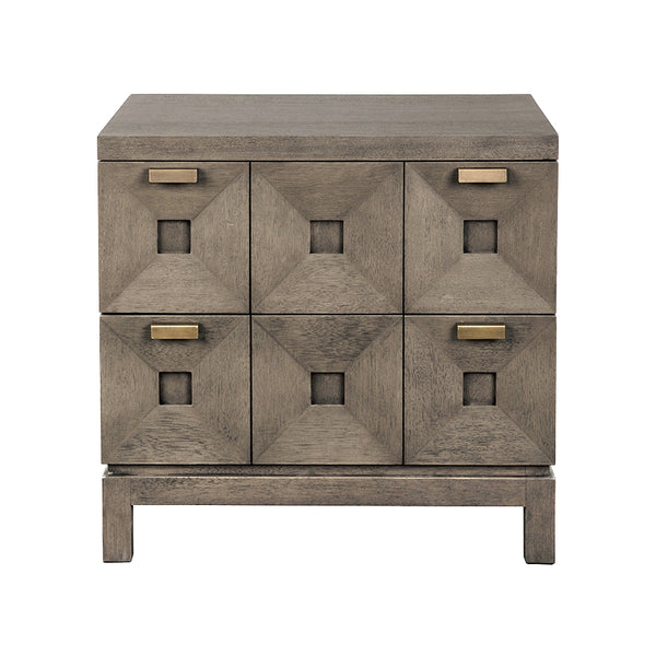 Musashi 2 Drawer, Small, Greige Walnut-Noir Furniture-Blue Hand Home