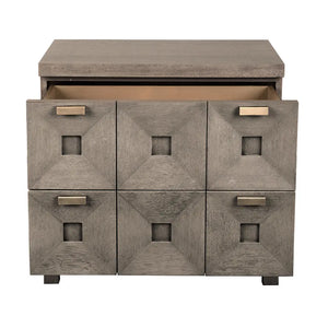 Musashi 2 Drawer, Small, Greige Walnut-Noir Furniture-Blue Hand Home