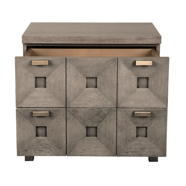 Musashi 2 Drawer, Small, Greige Walnut-Noir Furniture-Blue Hand Home