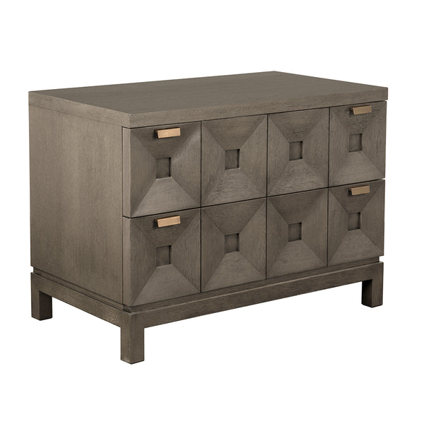 Musashi 2 Drawer, Large, Greige Walnut-Noir Furniture-Blue Hand Home