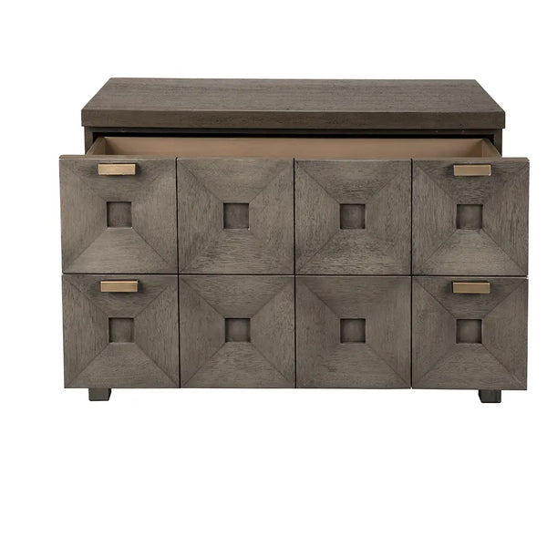 Musashi 2 Drawer, Large, Greige Walnut-Noir Furniture-Blue Hand Home