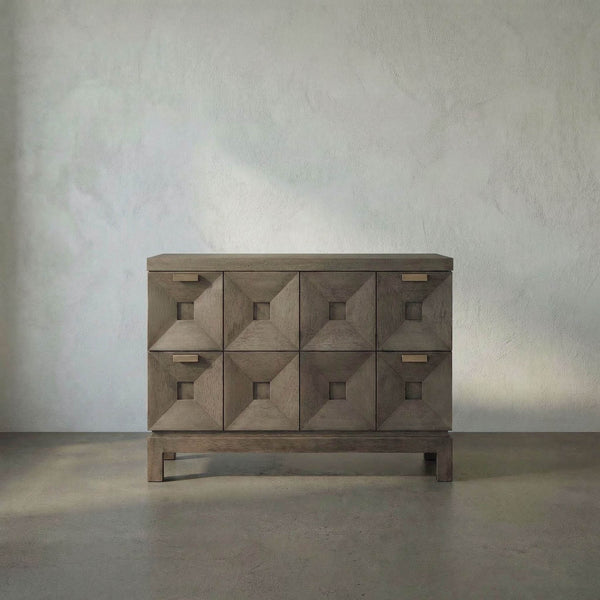 Musashi 2 Drawer, Large, Greige Walnut-Noir Furniture-Blue Hand Home