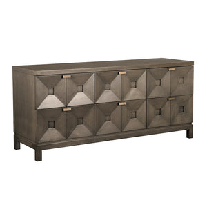 Musashi 6 Drawer, Greige Walnut-Noir Furniture-Blue Hand Home