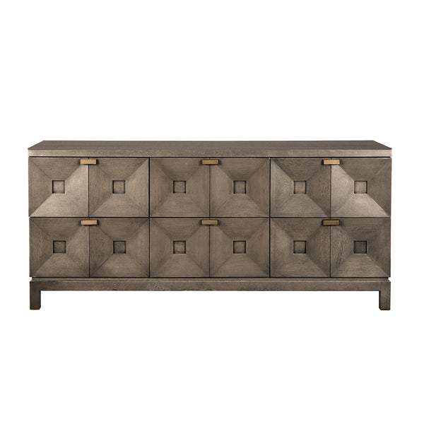 Musashi 6 Drawer, Greige Walnut-Noir Furniture-Blue Hand Home