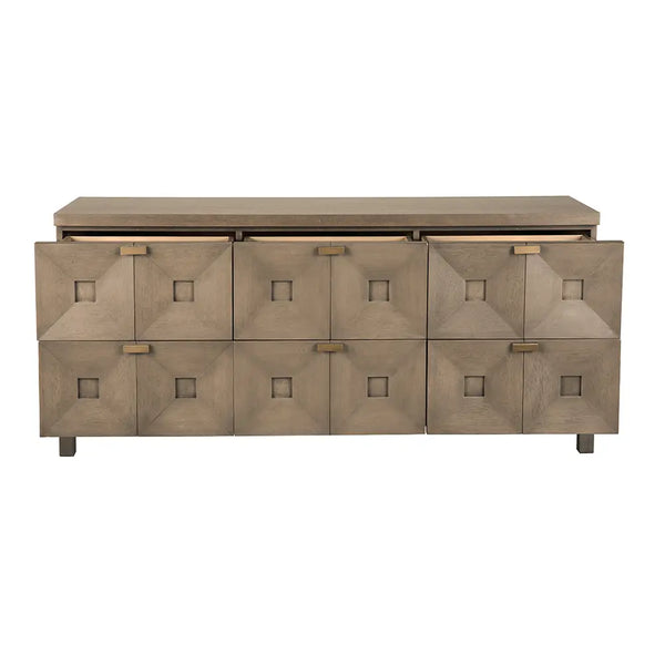 Musashi 6 Drawer, Greige Walnut-Noir Furniture-Blue Hand Home