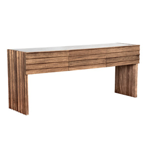 Wolf Console With White Marble Top-Noir Furniture-Blue Hand Home