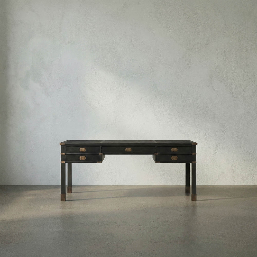 Campaign Partner Desk-Noir Furniture-Blue Hand Home