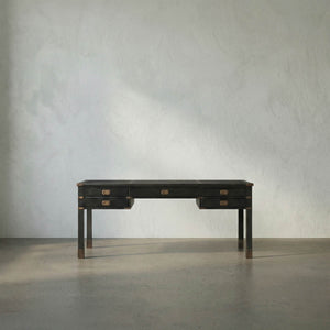 Campaign Partner Desk-Noir Furniture-Blue Hand Home