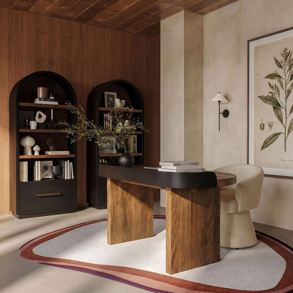 Euler Desk W/ Metal Detail-Noir Furniture-Blue Hand Home
