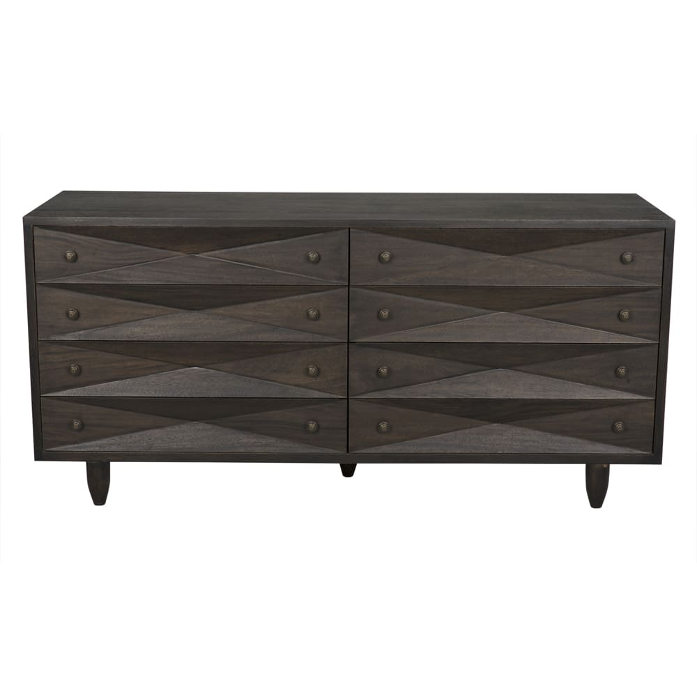 Noir Furniture Diamond Double Chest, Ebony Walnut-Noir Furniture-Blue Hand Home