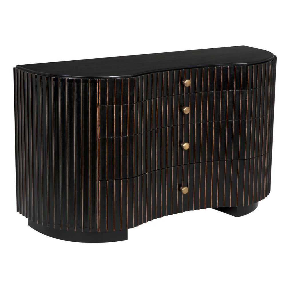 Irene Dresser, Hand Rubbed Black with Light Brown Trim-Noir Furniture-Blue Hand Home