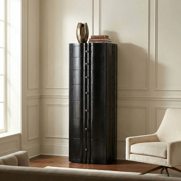 Monolith Four Sided Tower Chest-Noir Furniture-Blue Hand Home