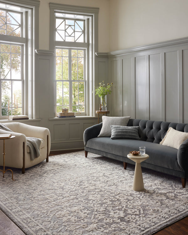 Magnolia Home by Joanna Gaines x Loloi Gigi Rug - Grey / Ivory-Blue Hand Home