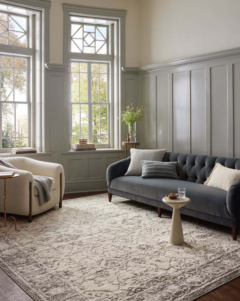 Magnolia Home by Joanna Gaines x Loloi Gigi Rug - Ivory / Stone-Blue Hand Home