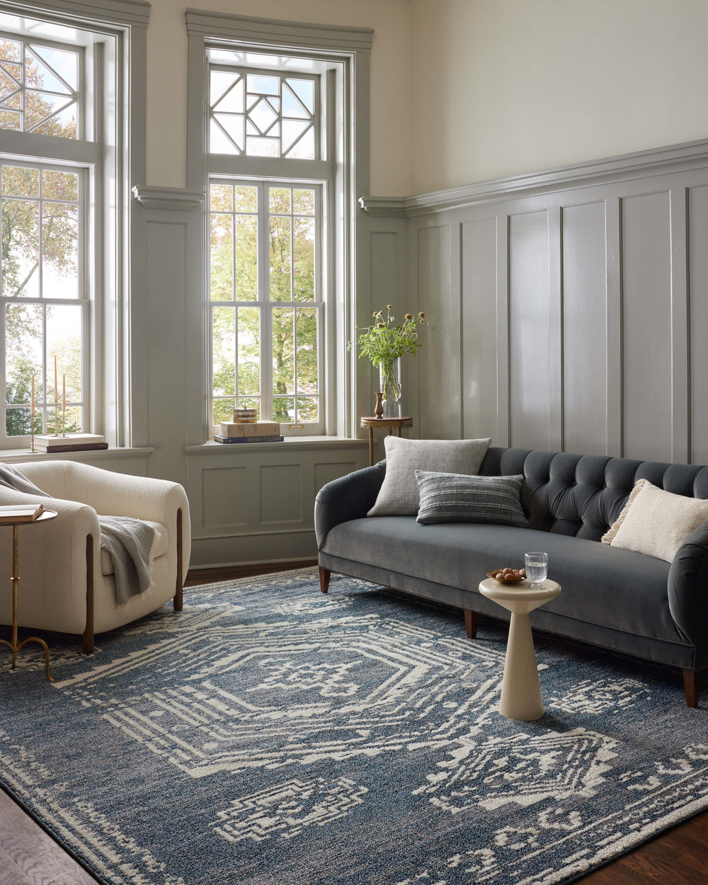 Magnolia Home by Joanna Gaines x Loloi Gigi Rug - Denim / Ivory-Blue Hand Home