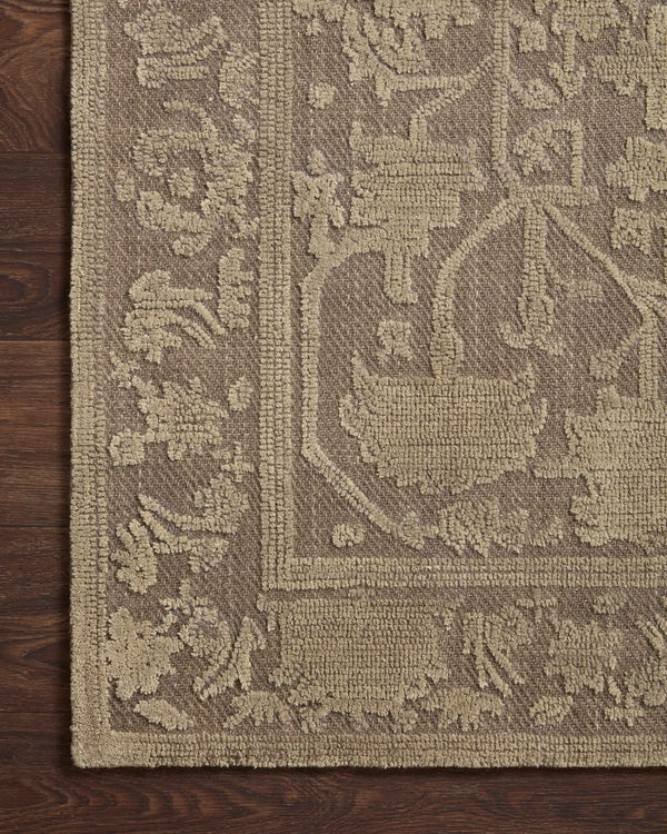 Magnolia Home by Joanna Gaines x Loloi Gloria Rug - Bark / Khaki-Blue Hand Home