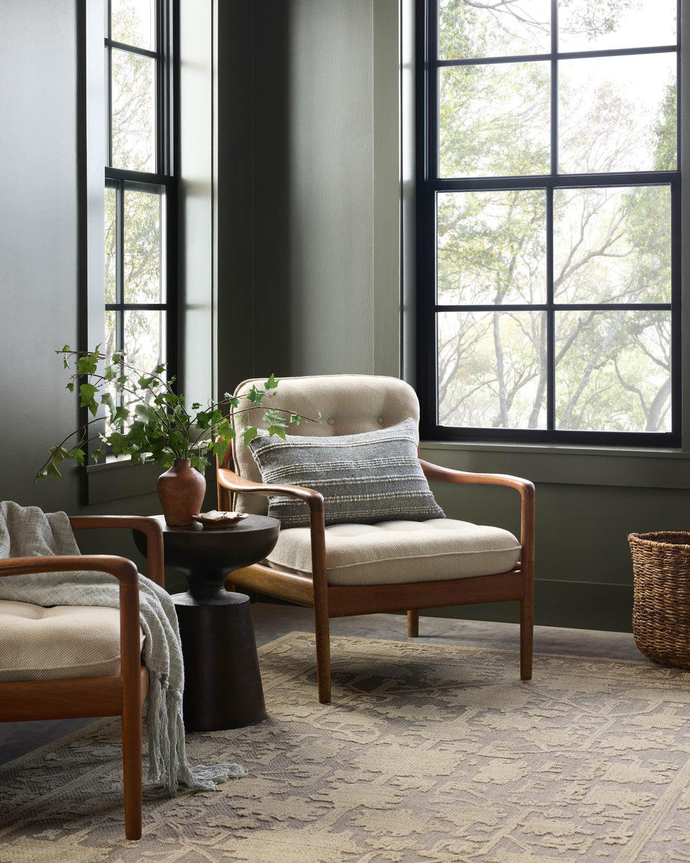 Magnolia Home by Joanna Gaines x Loloi Gloria Rug - Bark / Khaki-Blue Hand Home