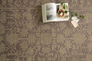 Magnolia Home by Joanna Gaines x Loloi Gloria Rug - Bark / Khaki-Blue Hand Home