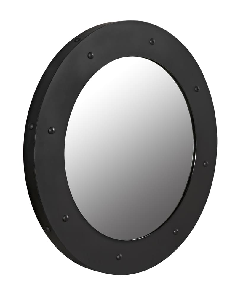 Noir Furniture Clay Mirror, Black Metal, Large-Noir Furniture-Blue Hand Home