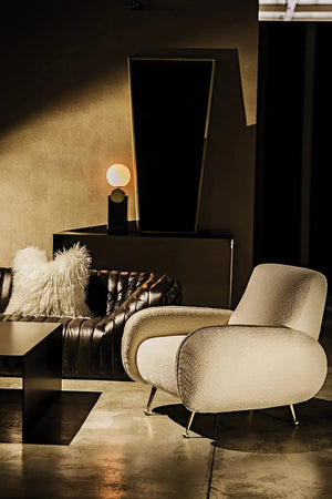 Cassio Mirror, Steel with Brass Finish by Noir-Blue Hand Home