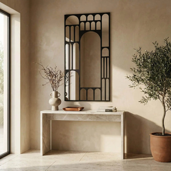 Doorway Mirror, Black Steel-Noir Furniture-Blue Hand Home