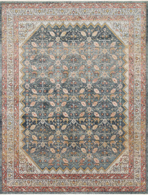 Magnolia Home by Joanna Gaines x Loloi Graham Rug - Blue / Persimmon-Blue Hand Home