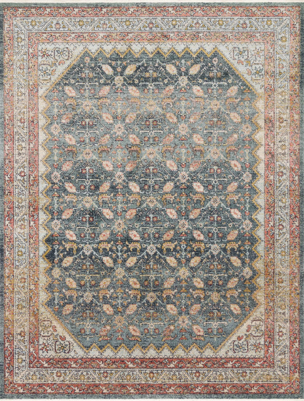 Magnolia Home by Joanna Gaines x Loloi Graham Rug - Blue / Persimmon-Blue Hand Home