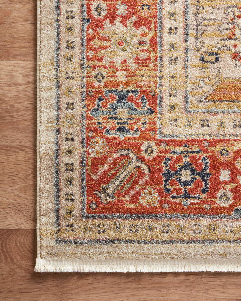 Magnolia Home by Joanna Gaines x Loloi Graham Rug - Persimmon / Ant.Ivory-Blue Hand Home